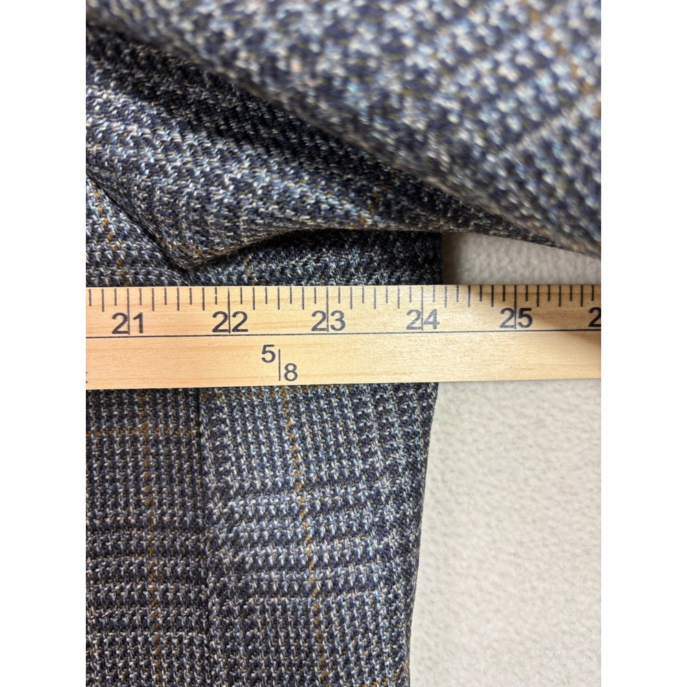 Jos A Bank Corporate Collection Mens Grey Plaid Wool Blazer Sport Coat Sz 48 - Picture 7 of 8
